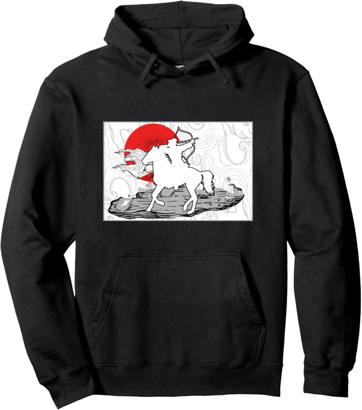 Bogenschiessen Krieger Japanischer Kämpfer Bogenschütze Sport Pullover Hoodie