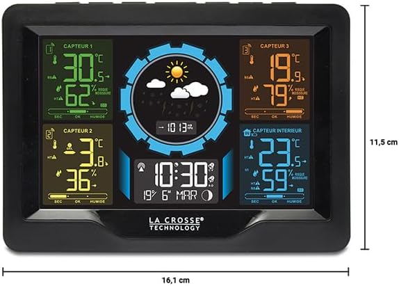 La Crosse Technology - WS6304 Wetterstation bunt 3 Sensoren - schwarz