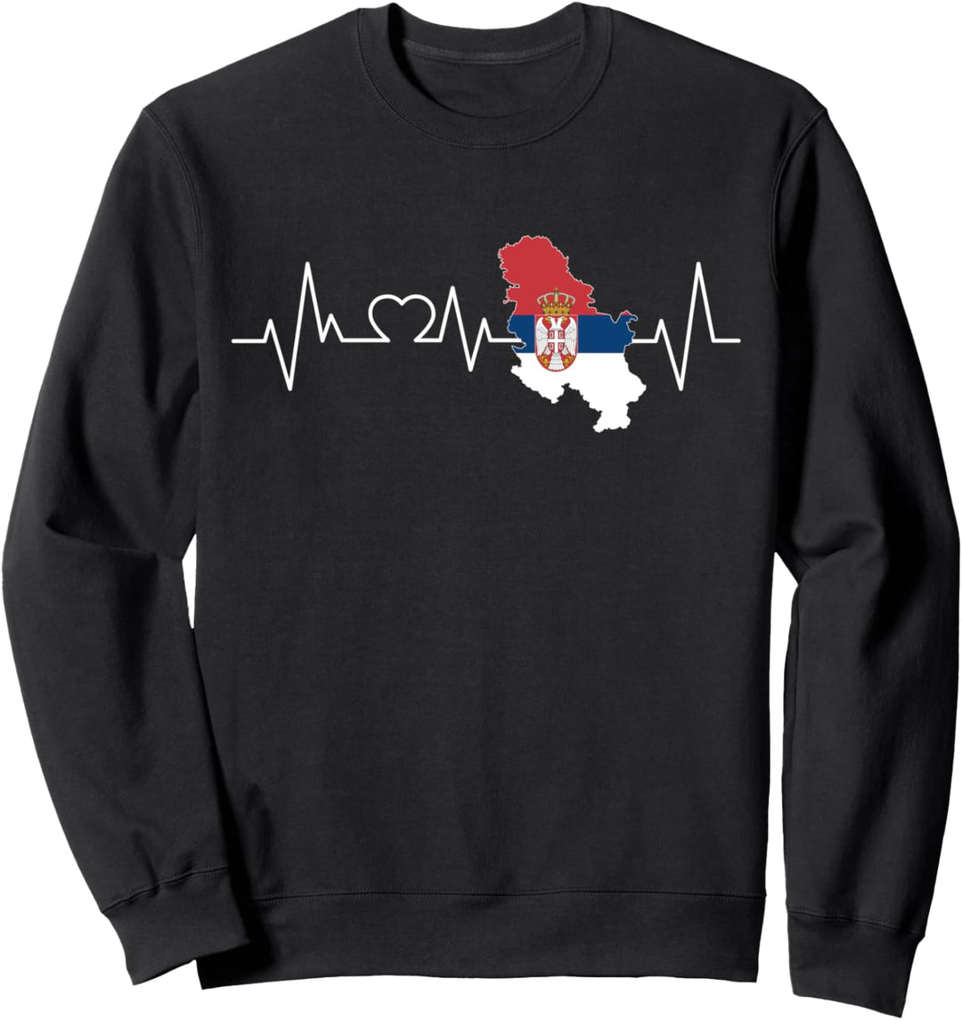 Serbien Herzschlag Flagge Liebe Männer Frauen Geschenk Sweatshirt