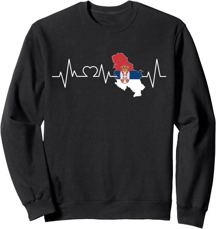 Serbien Herzschlag Flagge Liebe Männer Frauen Geschenk Sweatshirt