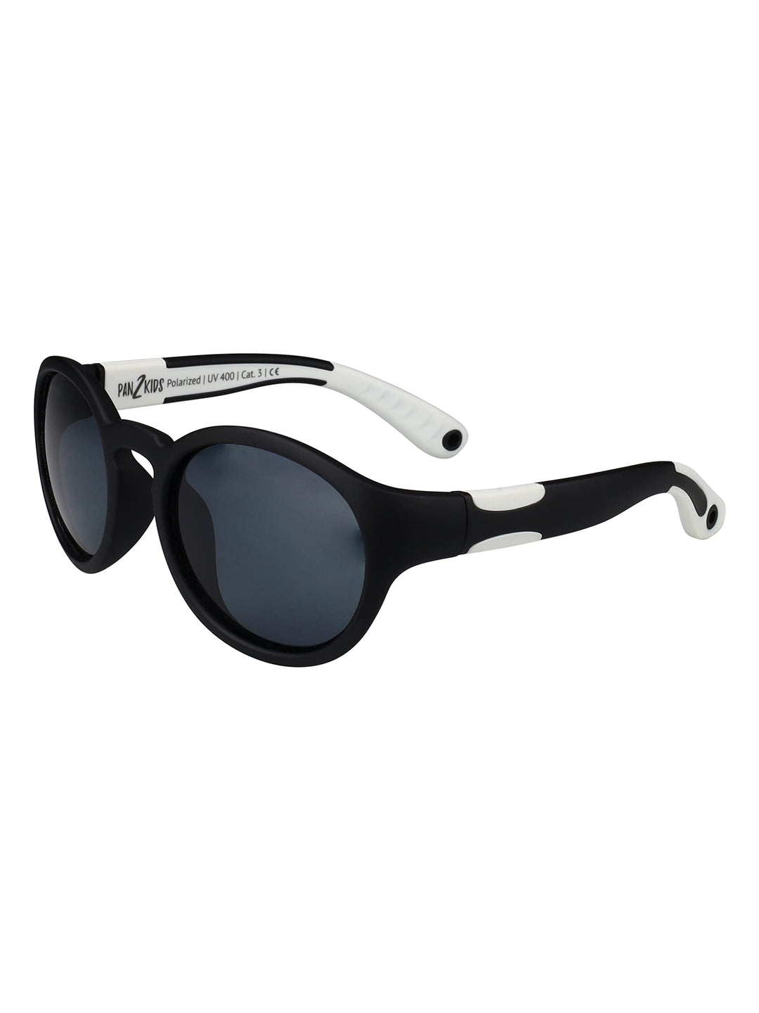 Pan2Kids Kinder-Sonnenbrille, 2-5 Jahre, Panto-Design, UV-Schutz, polarisiert, Black And White
