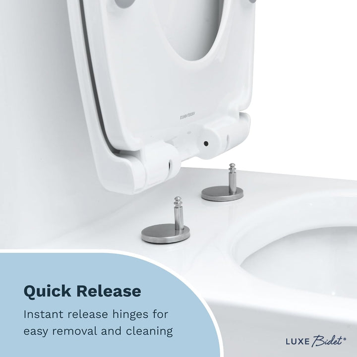 Luxe Bidet LUXE TS1008E Toilettensitz, länglich, bequeme Passform, mit Absenkautomatik, Quick-Releas