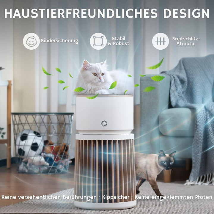 Airthereal Luftreiniger für Haustiere mit H13-Filter gegen Gerüche – Entfernt Tierhaare, Hautschuppe