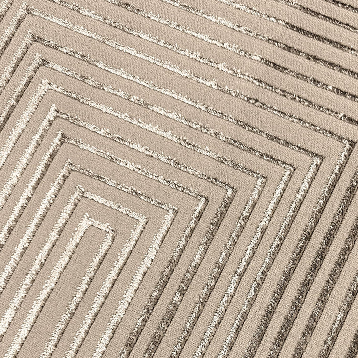 Teppich-Traum Teppich für Wohnzimmer Esszimmer Schlafzimmer 3D-Relief modern geometrisch pflegeleich