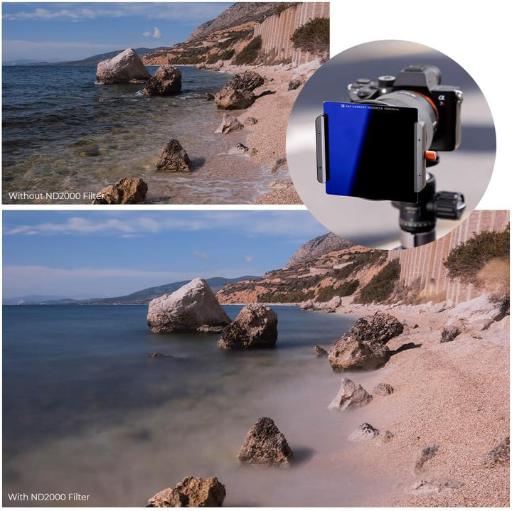 K&F CONCEPT Nano-X Rechteckfilter ND2000(11 Stop) 100x100mm Square Filter Graufilter aus Optisches G
