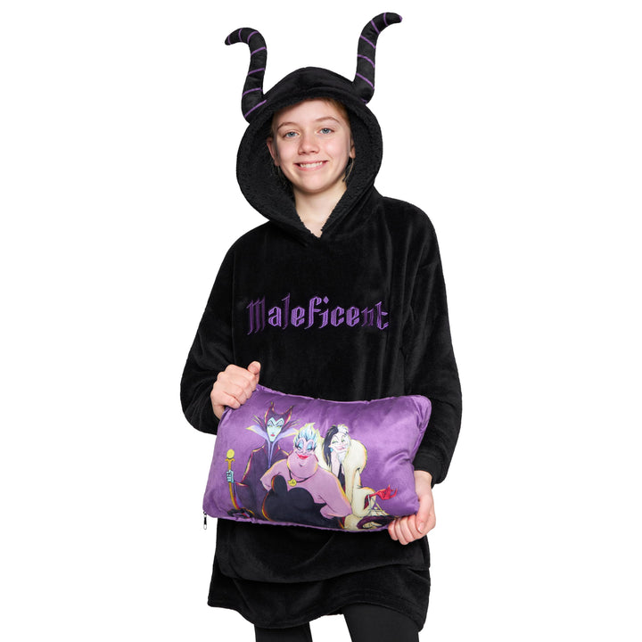 Disney Übergrosse Kapuzenpullover Mädchen 2-in-1 Kissen Hoodie, Sherpa-Kapuze & 3D-Ohren One Size -
