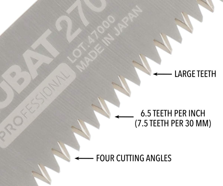 Silky 270–27 Zubat Professional Serie gebogene Klinge Handsäge mit Scheide, 270 mm Gebogene Klinge,