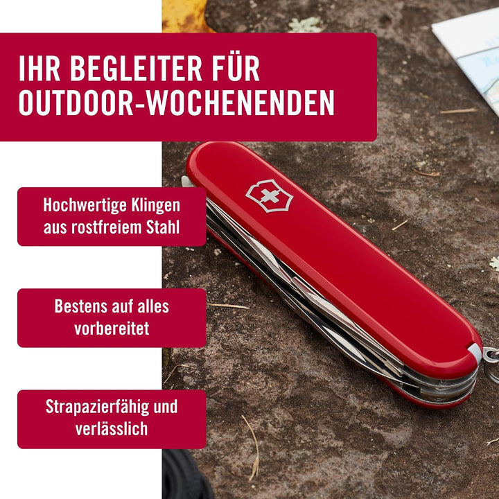 Victorinox Schweizer Taschenmesser Hiker, Swiss Army Knife, Multitool, 13 Funktionen, Klinge, Dosenö