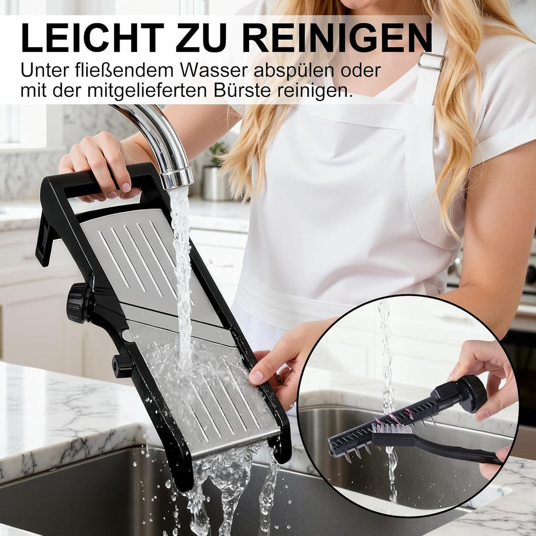 Masthome Mandoline Gemüsehobel,10 in 1 Küchenhobel Schneider mit Edelstahlklingen, Multifunktionaler