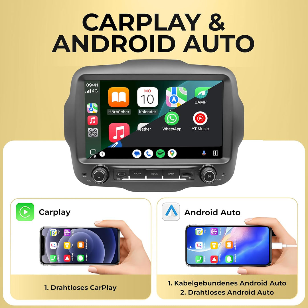 M.I.C. AJ9-L2 Android 14 Autoradio mit Navigation: MediaTek MT6765V, 4GB+64GB, 9 Zoll QLED Display,