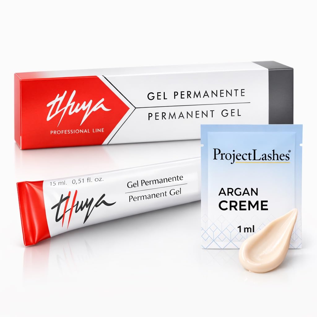 THUYA Permanent Gel 15ml + ProjectLashes Argan Cream 1ml - Augenbrauen Laminiergel und Lifting Wimpe