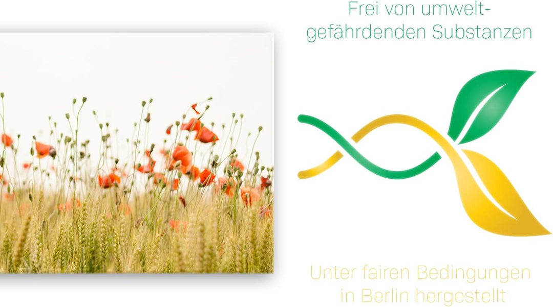 ge Bildet Bild auf Leinwand | Mohnfeld in 120x50 cm als Panorama Wandbild XXL | Wand-deko Dekoration