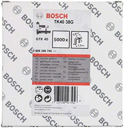 Bosch 5000x Klammer TK40 38G (Mineralwerkstoff, Gipsfaserplatten, Isolations- und Dämmmaterial, 1.2