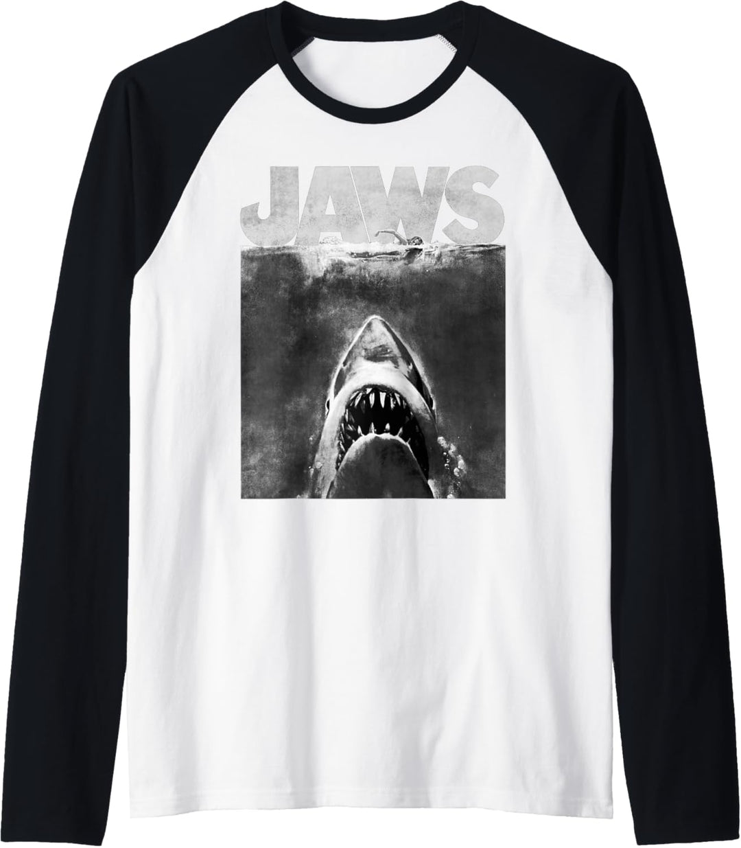 Jaws Logo Repeat Raglan