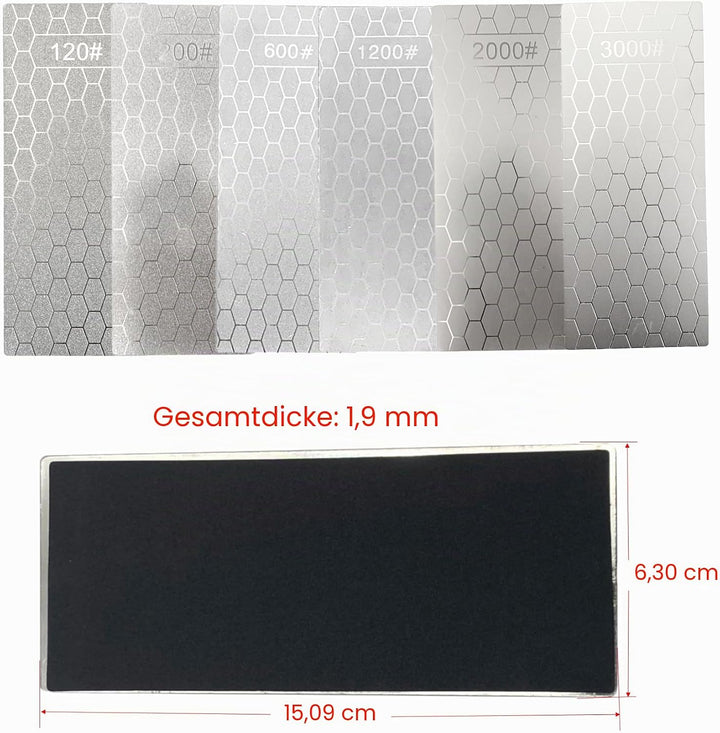 6 Stück Diamant Schleifplatten, 120# 200# 600# 1200# 2000# 3000# Diamant Schleifen von extra grober