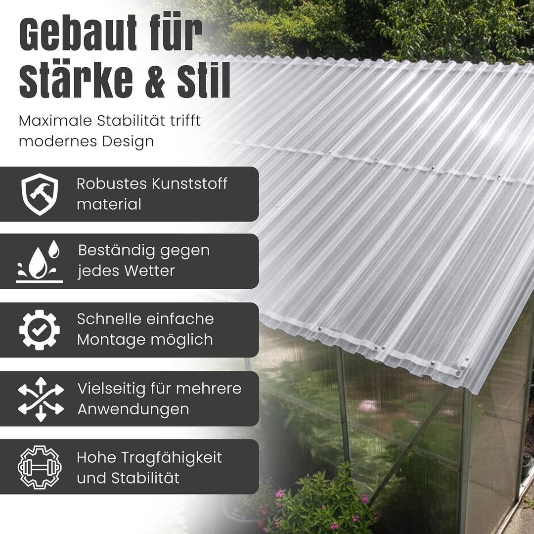 LP Projekt Trapez Wellplatten 90x250 cm - 5er-Set robust & leicht-Dachplatten | UV-beständig & wette