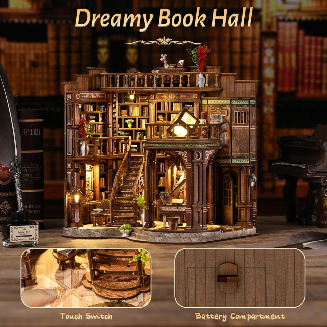 Book Nook Kit, DIY Miniatur Haus Puppenhaus Bausatz Bücherregal Deko für Jugendliche und Erwachsene（