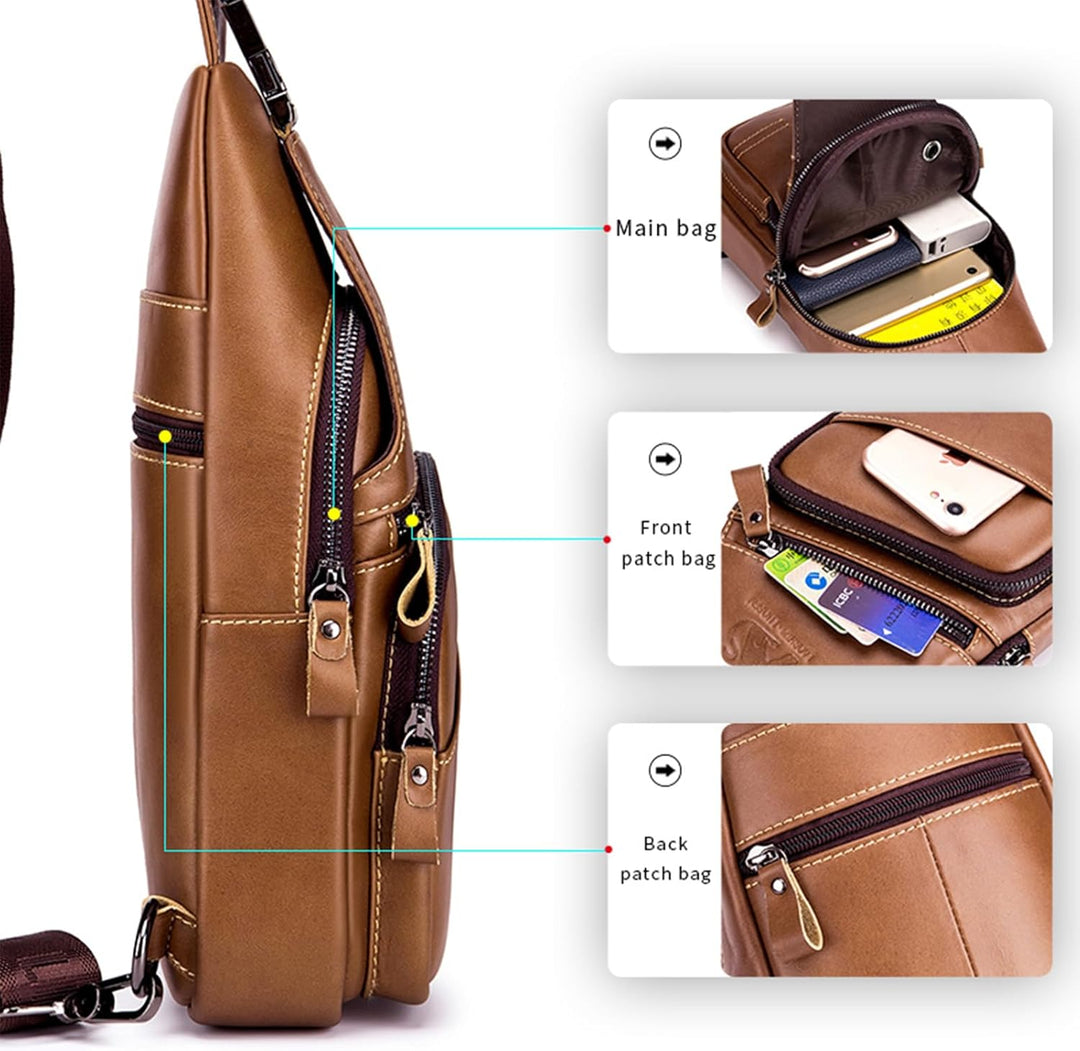 pundarika Leder Brust Tasche Männer Leder Umhängetasche Business Freizeit Crossbody Tasche Reise Arb