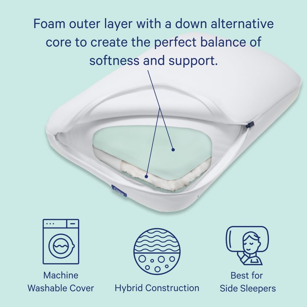 Casper Sleep Hybrid Kissen, Standard, Weiss Weiss Standard, Weiss Standard