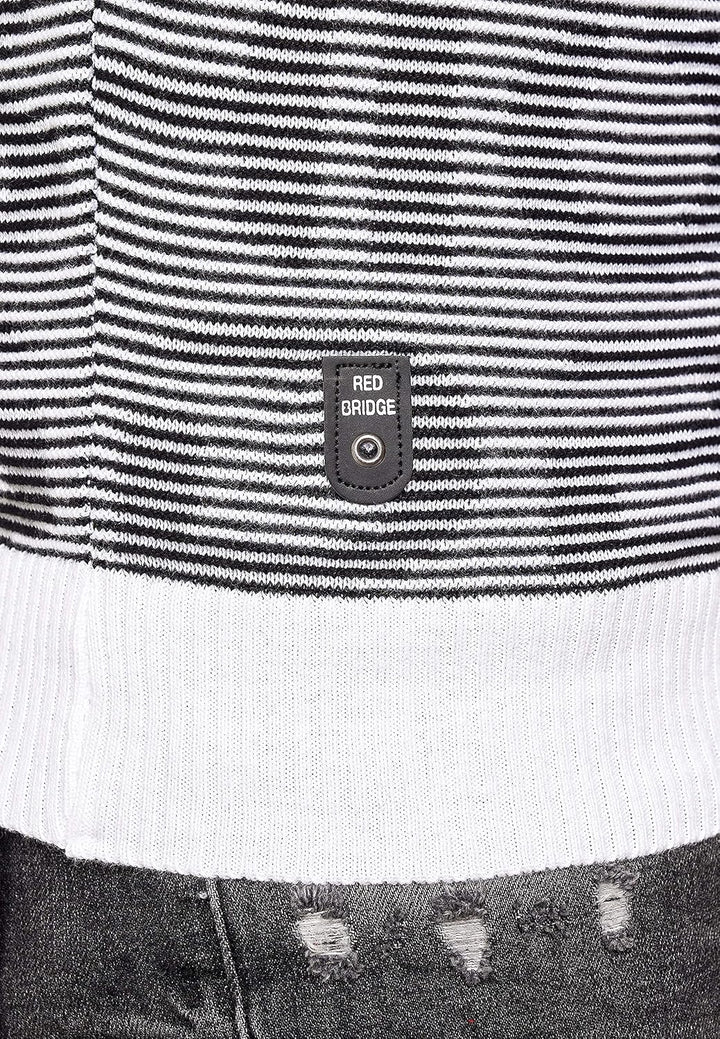Redbridge Herren Pullover Strickpullover 3D Structure Kontrast XL Weiss, XL Weiß