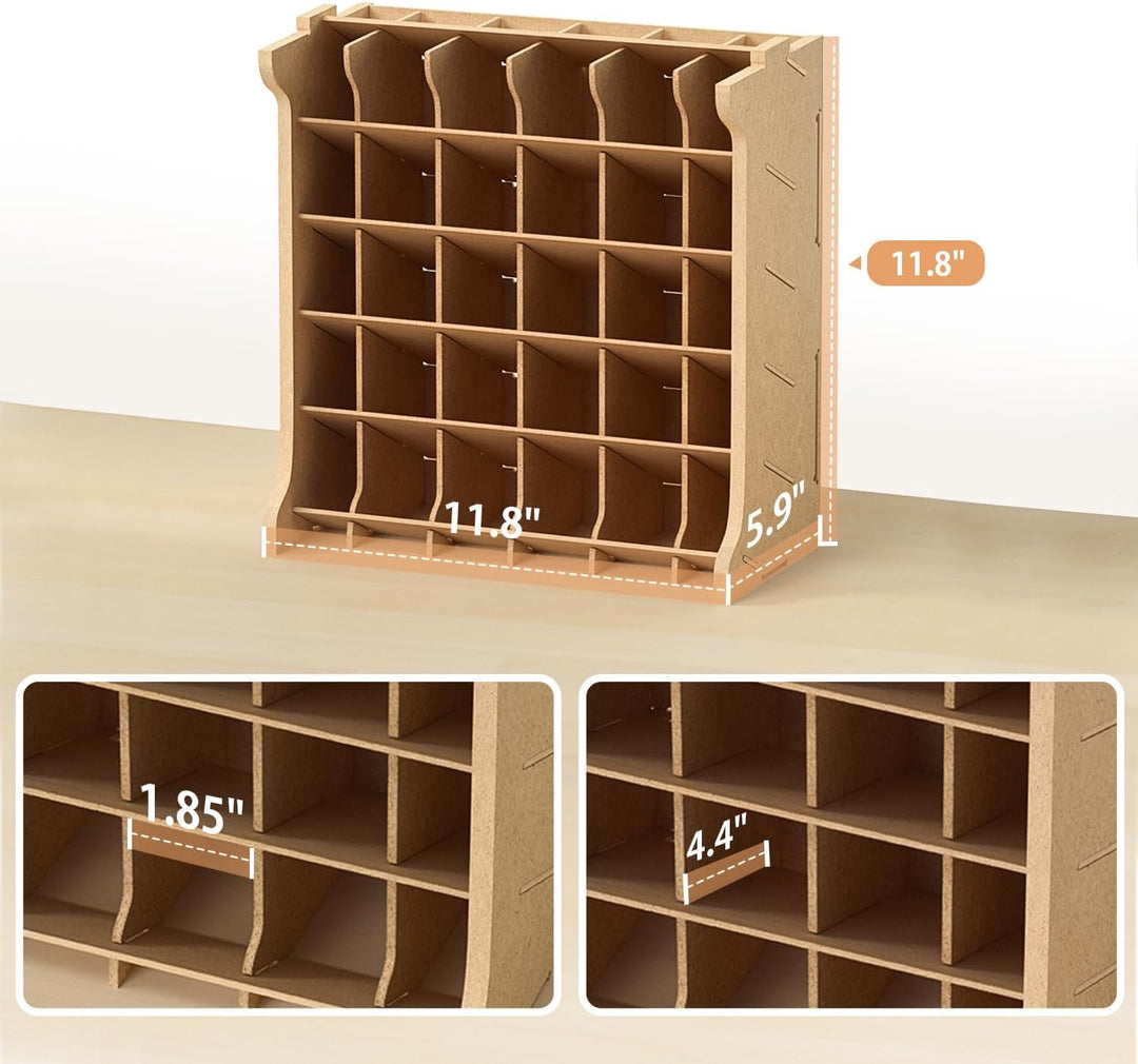 Bucasso Hölzern Modell Farbregal Organizer, Holzfarben Bastel-Farbregal MDF-Material für 30 Flaschen