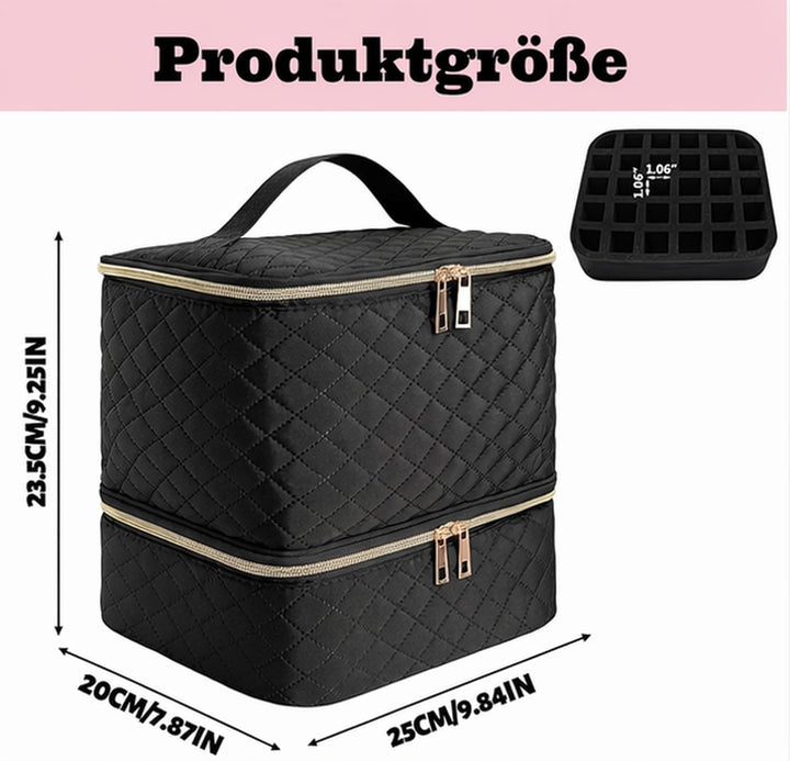 Nagellack Aufbewahrung Nagelkoffer Doppelschicht Tragbarer Nail Polish Organizer Nagellack Tasche fü