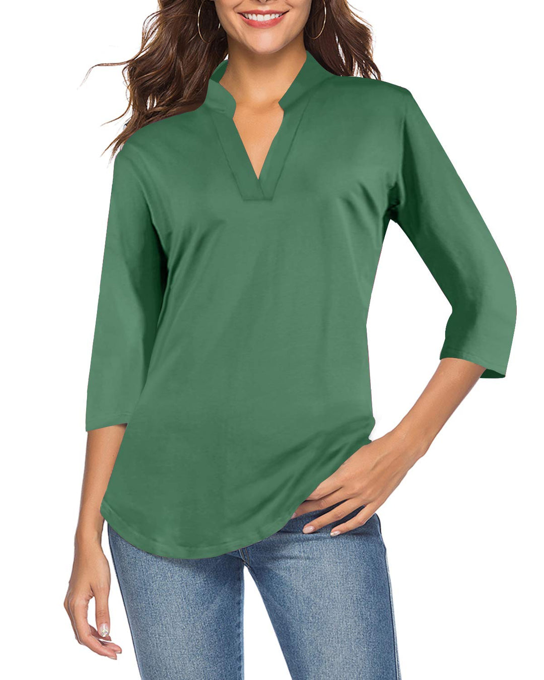CEASIKERY Damen Shirt Tunic Tunika S Avocado Green-14, S Avocado Green-14