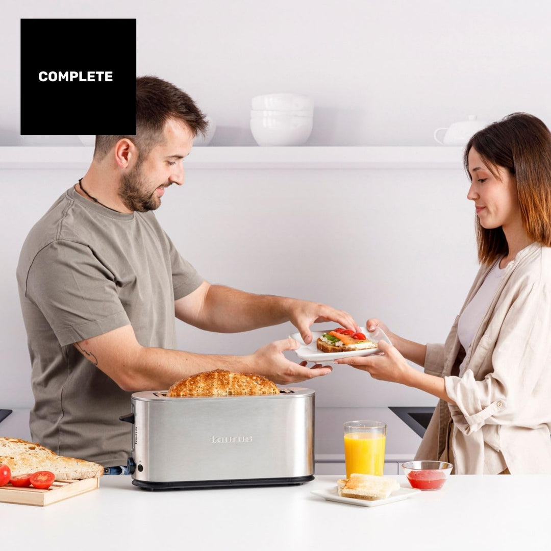 Taurus - Toaster Mytoast Legend 1000W | Edelstahlgehäuse | Extra grosser Schlitz 260x42 mm | 7 Bräun