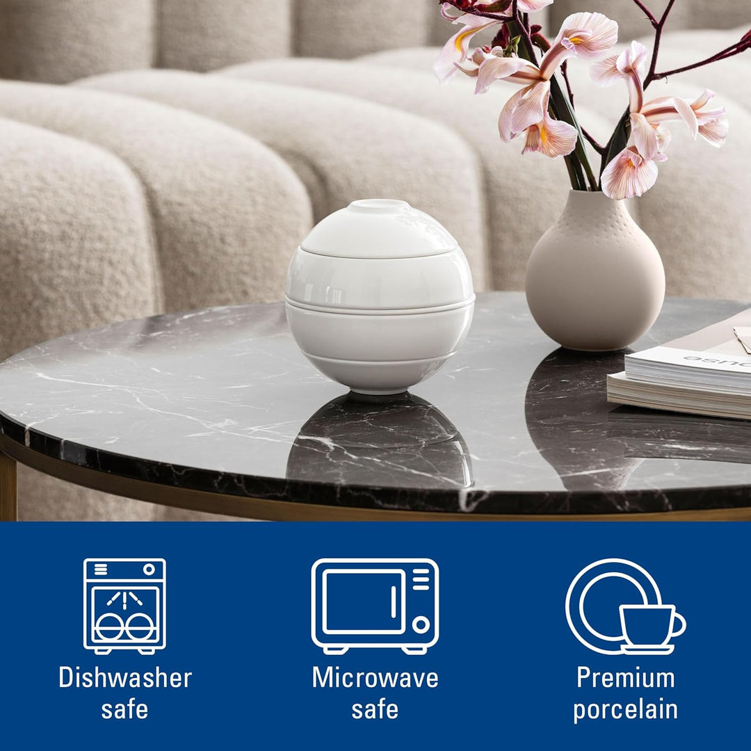 Villeroy & Boch – La Petite Boule White Snacking-Set 5 teilig Weiss, Spülmaschinenfest, Mikrowellens
