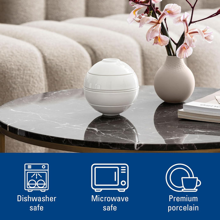 Villeroy & Boch – La Petite Boule White Snacking-Set 5 teilig Weiss, Spülmaschinenfest, Mikrowellens