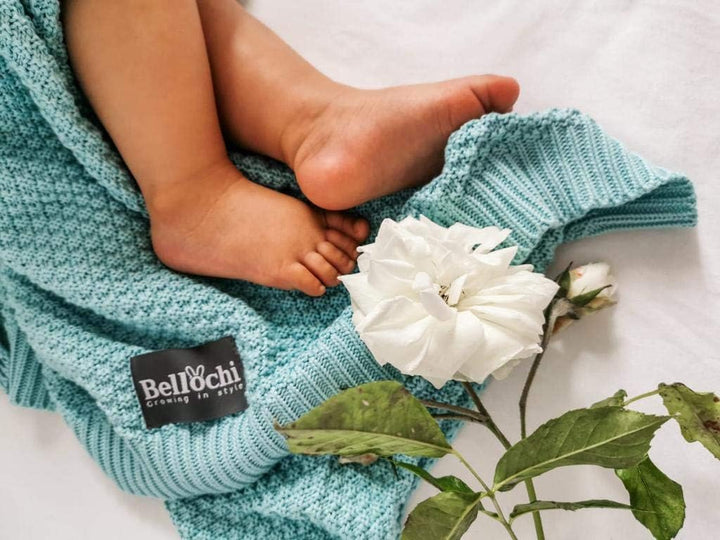 Bellochi Babydecke für Mädchen und Junge - 100% Bambus - Kuscheldecke Kinder Erstlingsdecke Strickde