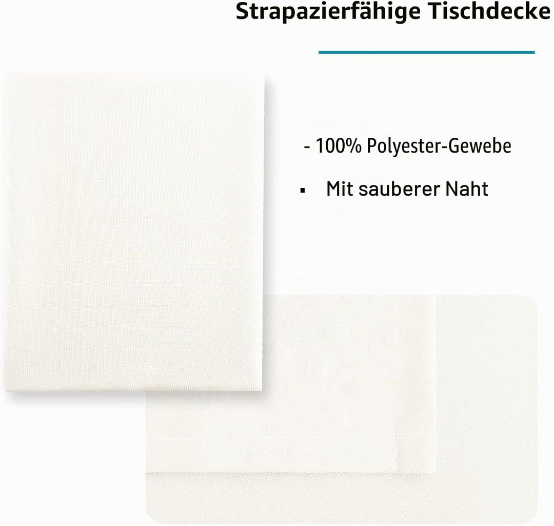 Hiasan Glatt Tischdecke Fleckenabweisend Tischtuch mit Lotuseffekt Leicht Wasserabweisend Tischwäsch