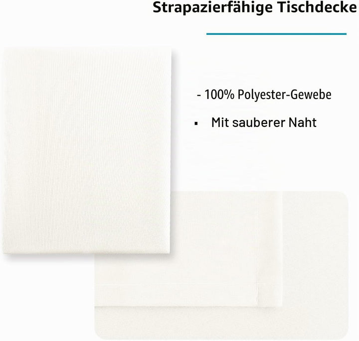 Hiasan Glatt Tischdecke Fleckenabweisend Tischtuch mit Lotuseffekt Leicht Wasserabweisend Tischwäsch
