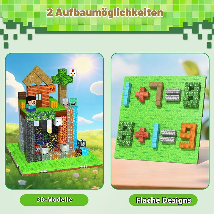 GraceDuck 4-teilig Magnetische Bausteine Grundplatte, Magnetic Blocks für STEM Spielzeug,Magnetic Bu