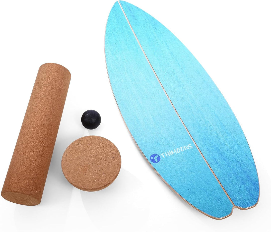 Surf Balance Board Set - Gleichgewichtstraining | Indoorboard Skateboard Indoor Surfboard | inkl.Rol