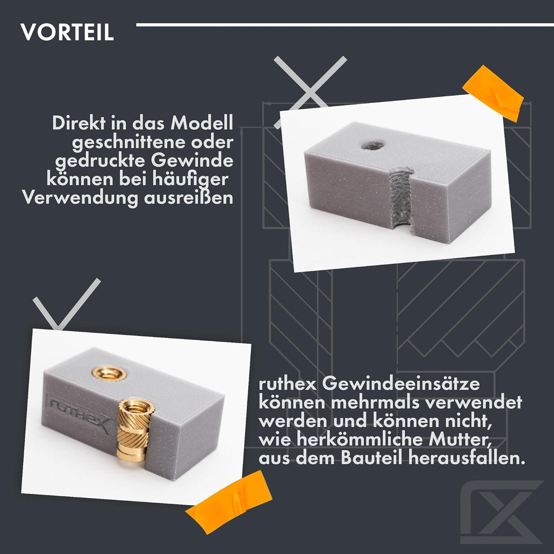 ruthex Gewindeeinsätze #2-56/#4-40/#8-32/#10-24 UNC Sortimentskasten - 70 + 100 + 50 + 50 Stück - BL