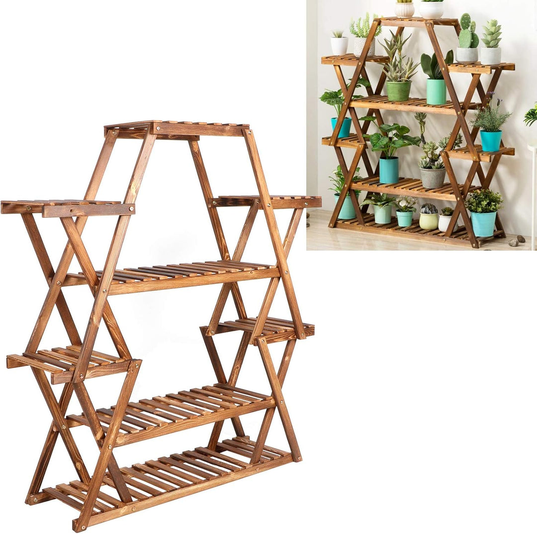 Pflanzenregal Blumenregal Blumenständer Standregal Holz Pflanze Stehen Topf Blume Organizer Pflanzen