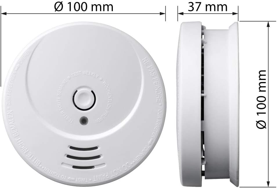 SEBSON 10 Jahres Rauchwarnmelder inkl. Magnethalterung - 4er Set - DIN EN 14604 Zertifiziert, fotoel