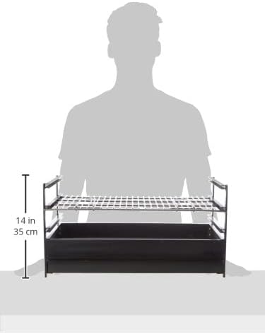 Sauvic 02728-Grill Schublade mit Grillrost aus Edelstahl 60 x 40 cm., Schwarz, 60.00x40.00x29.00 cm