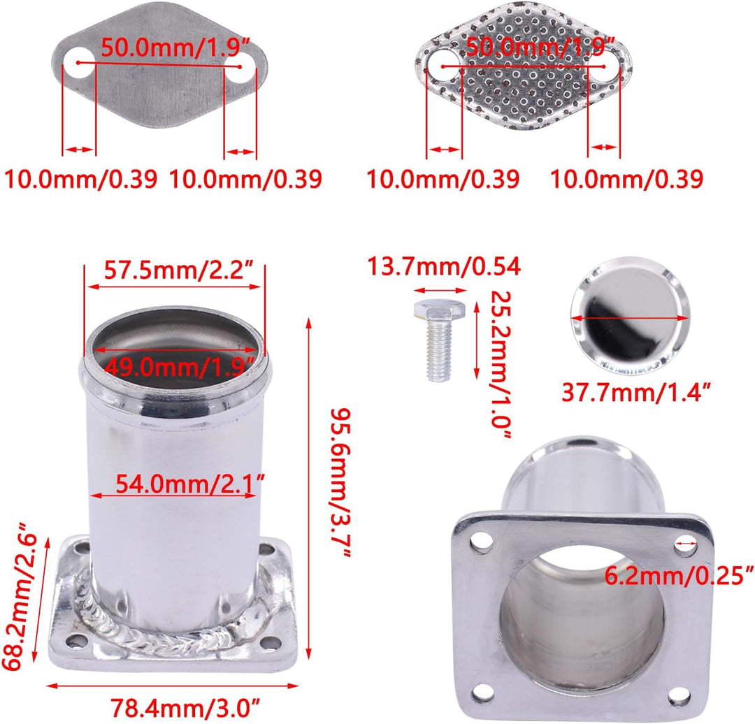 AGR Ventil Entfernung Adapter AGR-Ventil Löschsatz mit Blindplatten Abdeckplatte Ventilblöcke Ventil