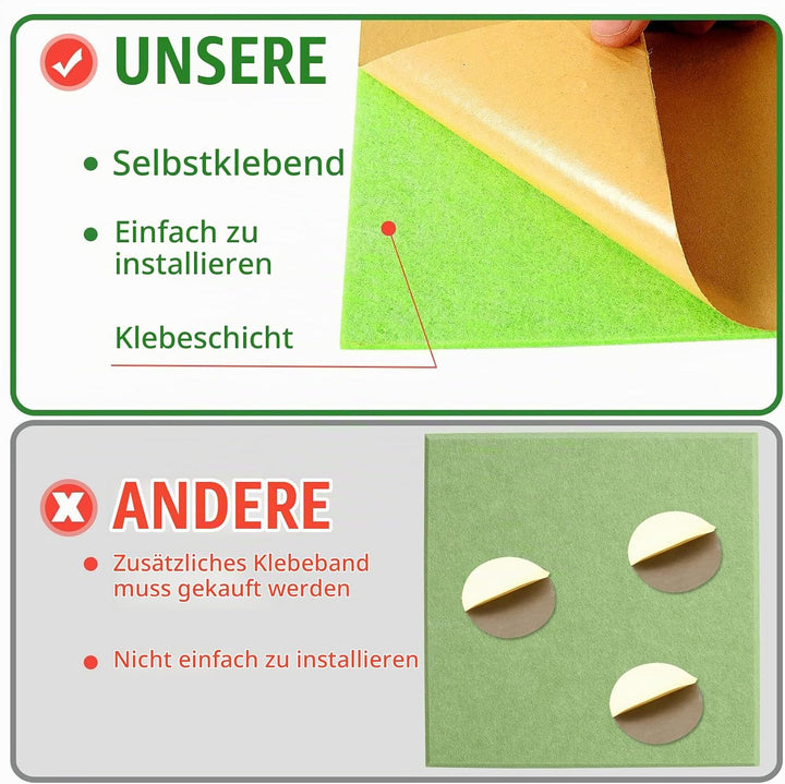 Rdutuok 12 Stück Selbstklebend Akustikplatten,30x30x1 cm Akustik Absorber Akustikpanel Schallschutzp