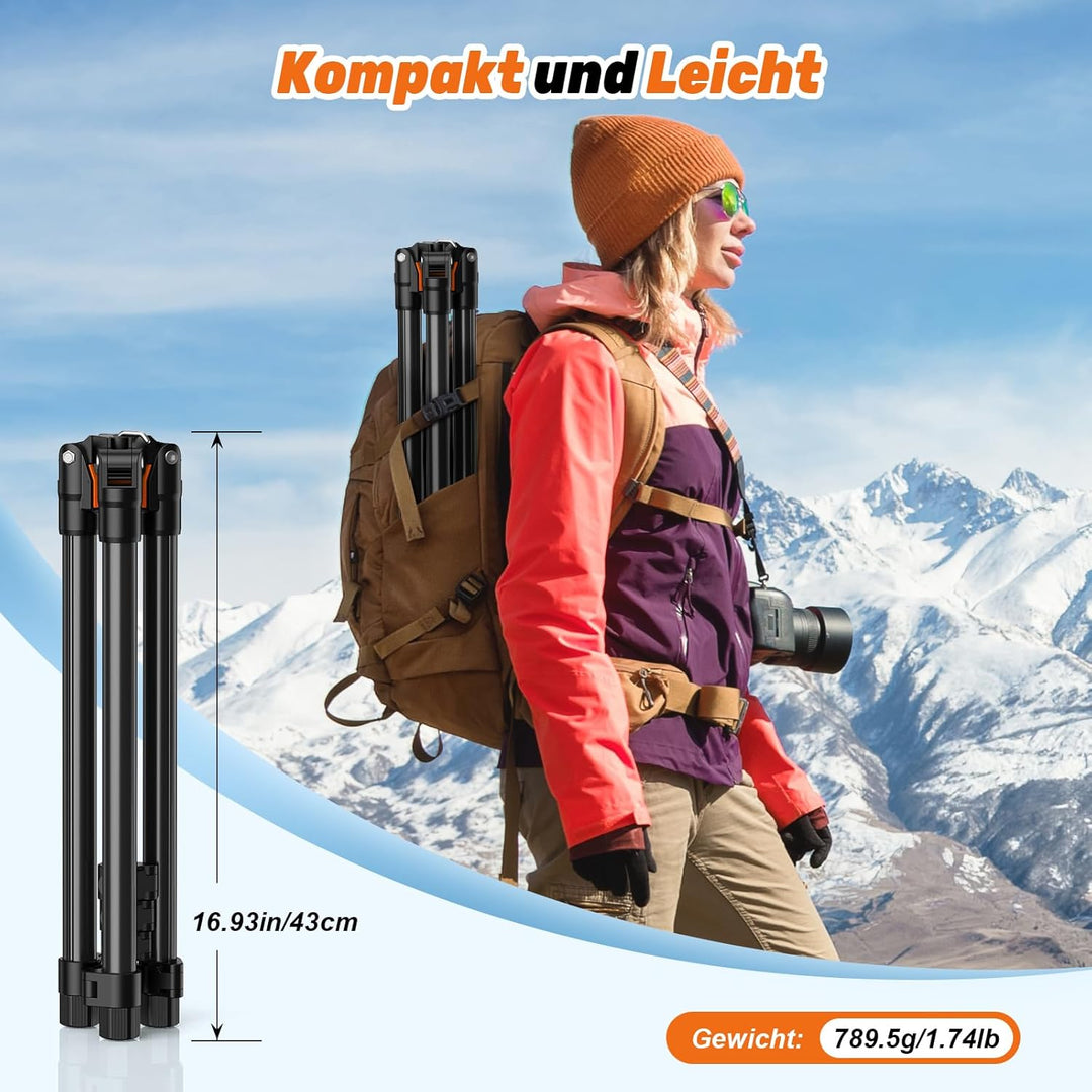 XXZU 210cm/83in Lichtstativ mit Kugelkopf, Kamera Beleuchtungsstativ Umkehrbares Tragbares Studio-Be