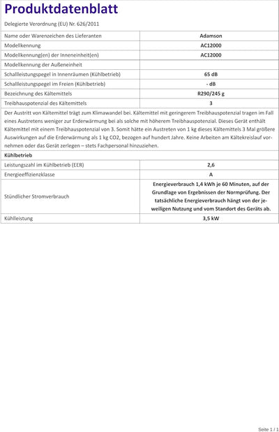 KLIM AC12000 | Leistungsstarke und Leise Mobile Klimaanlage mit 12.000 BTU + NEU 2024 + mit Integrie