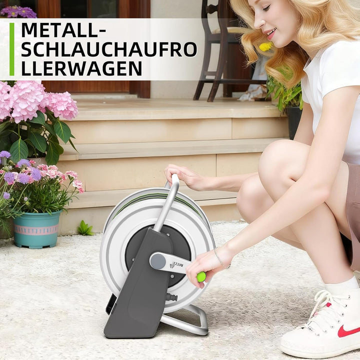 GartenSchlauchtrommel, Schlauchwagen für bis zu 20-30m 1/2 zoll-Schlauch, Wandmontierter Wasserschla