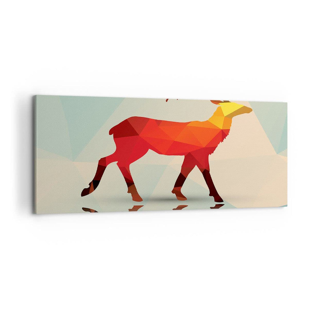 ARTTOR Wandbilder Dekoration Wohnzimmer Hirsch Illustration modern Grafik Bilder auf Leinwand 120x50