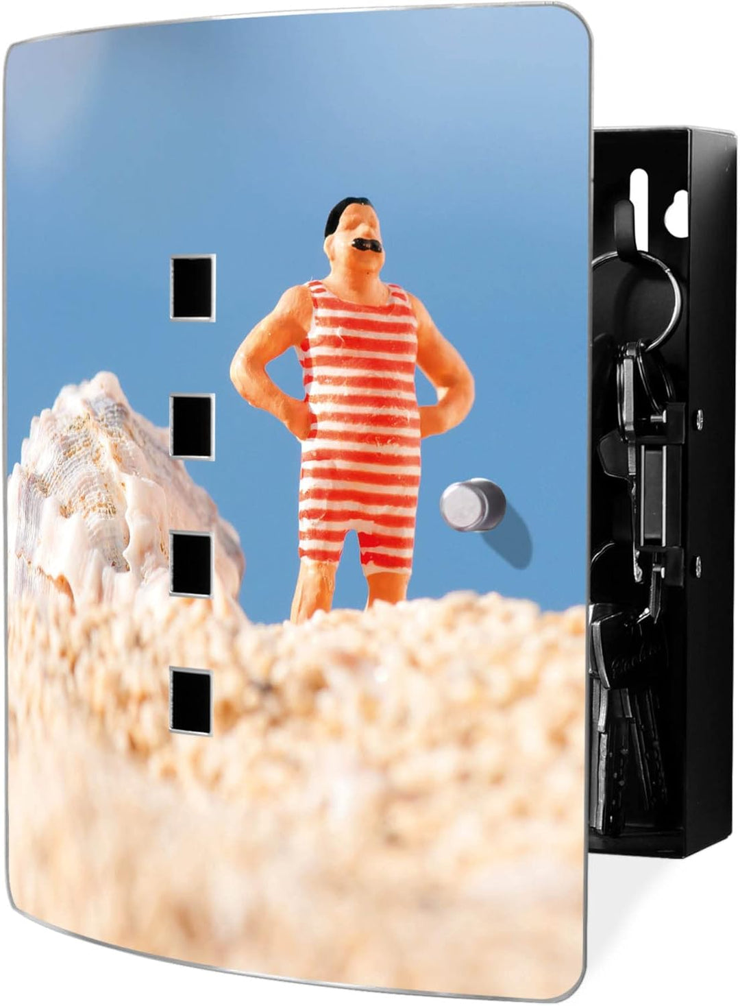 banjado Design Schlüsselkasten aus Edelstahl für 10 Schlüssel/Schlüsselschrank zur Schlüssel Aufbewa