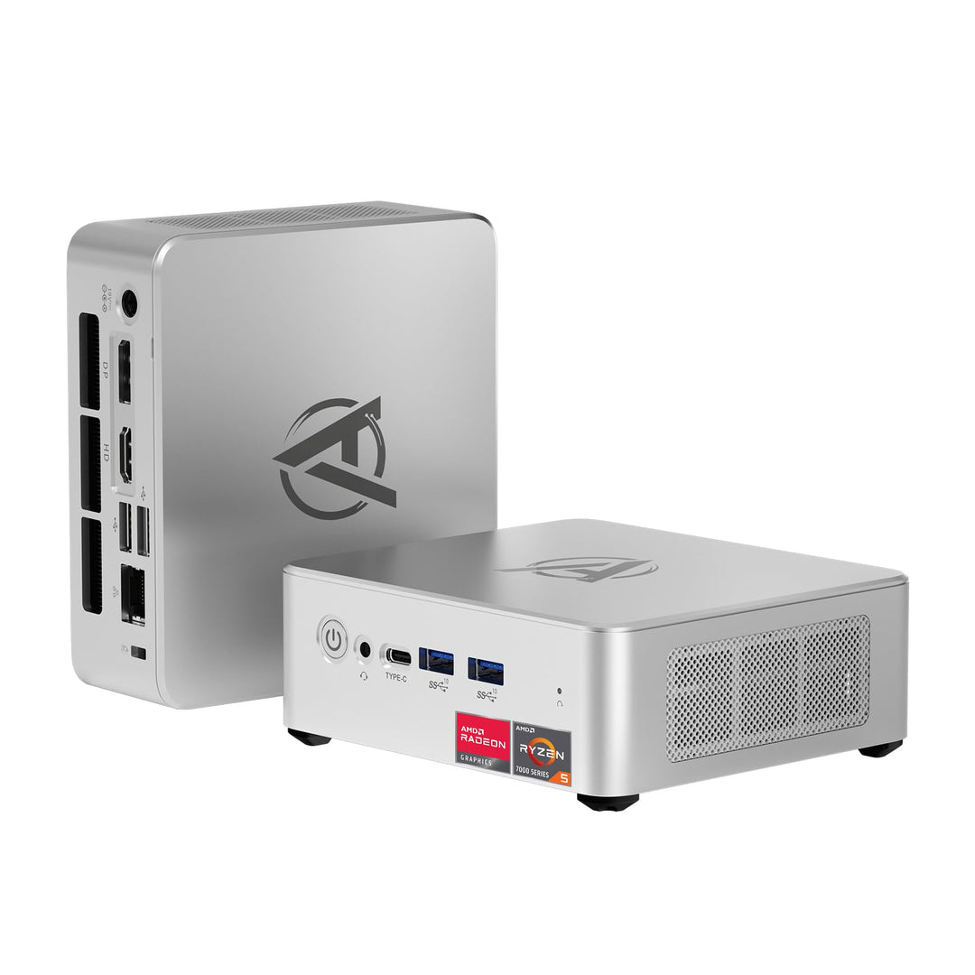 AWOW Mini PC AMD Ryzen 5 7430U (6 Kerne, bis 4,3 GHz), 16GB DDR4, 512GB PCIe 3.0 SSD, Win-11 Pro, Ra