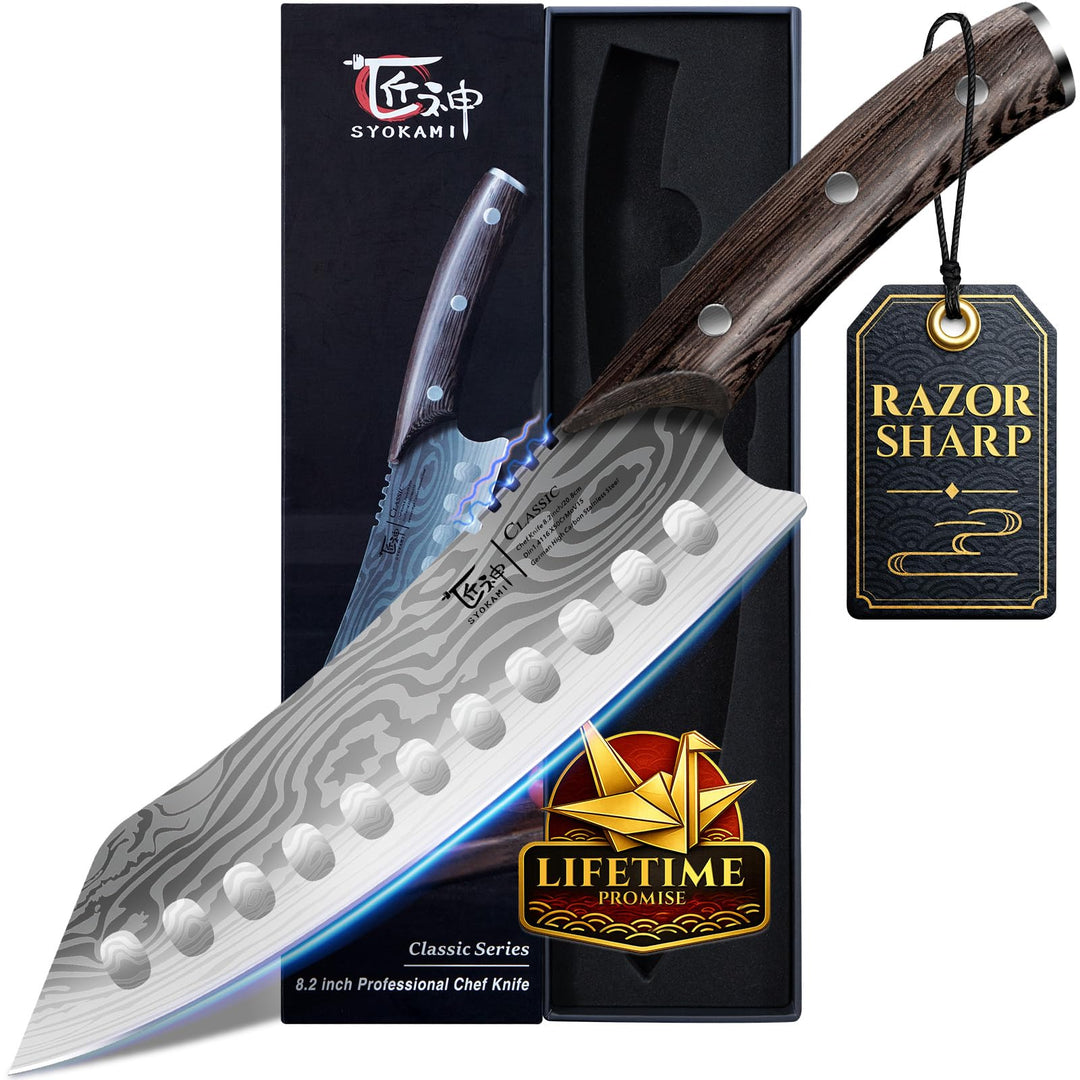 Kiritsuke-Messer, 20,8 cm Kochmesser, japanischer Stil Kohlenstoffstahl, rasiermesserscharf für präz