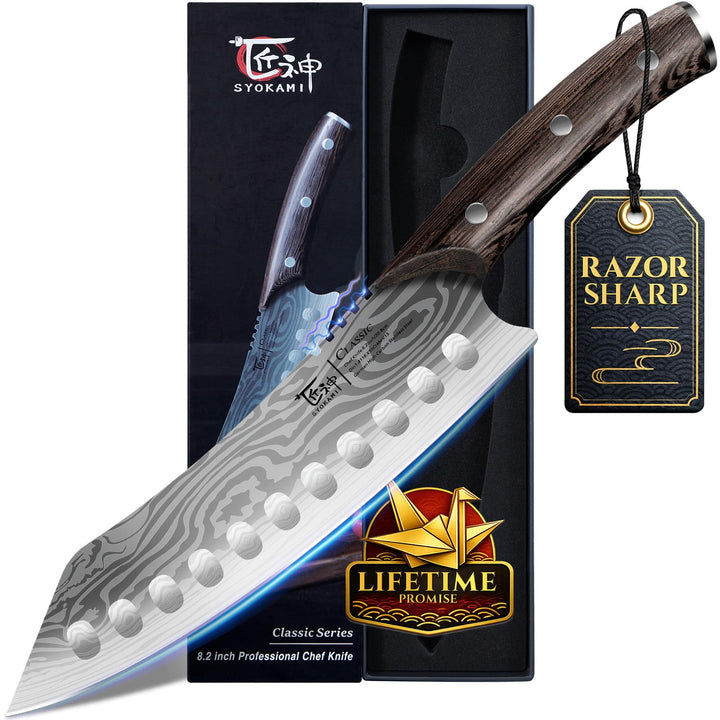 Kiritsuke-Messer, 20,8 cm Kochmesser, japanischer Stil Kohlenstoffstahl, rasiermesserscharf für präz
