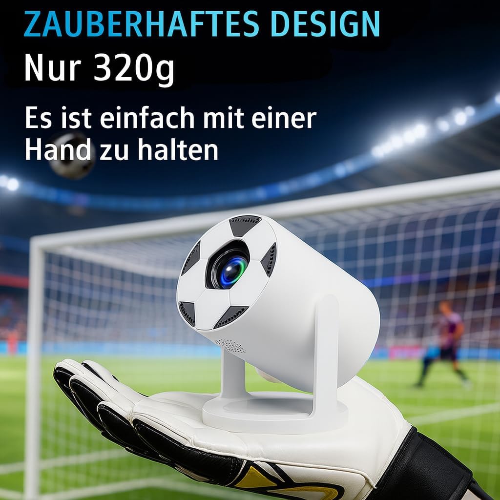 HY300 PRO Mini Beamer, 4K 1080P Unterstützung, mit Android 11, WiFi 6, Bluetooth 5.0, unterstützt Ai